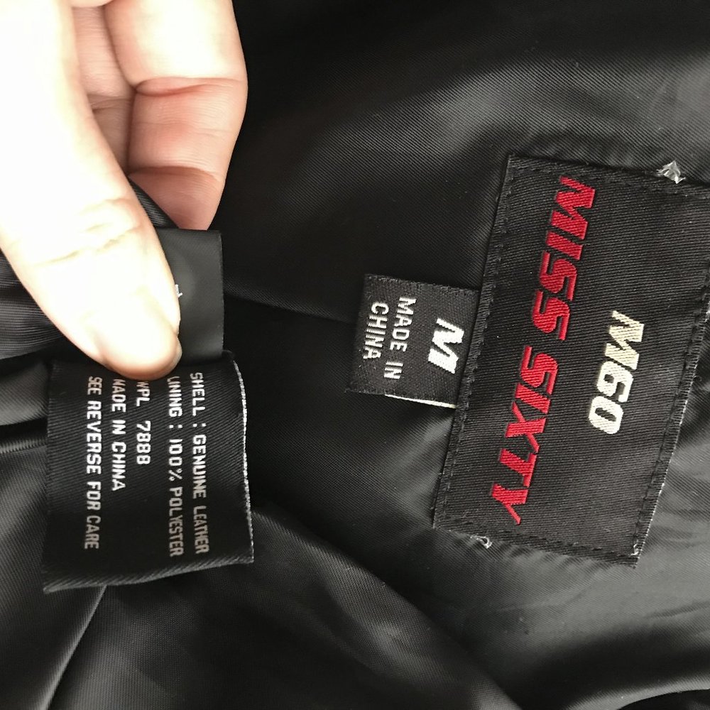 Miss Sixty Black Leather Vintage Jacket Medium - Picture 7 of 7